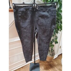 Terra‎ & Sky Women's Black Denim Cotton Mid Rise Skinny Legs Capri Jeans 3X